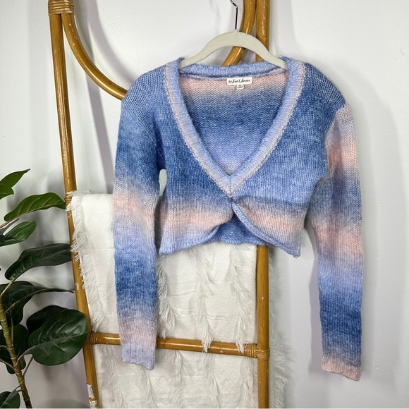 For Love and Lemons Celeste Twist Front Stripe Crop Sweater sz XS - Picture 11 of 11